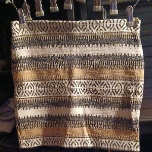 Calvin Klein Black and Gold Patterned Mini Skirt